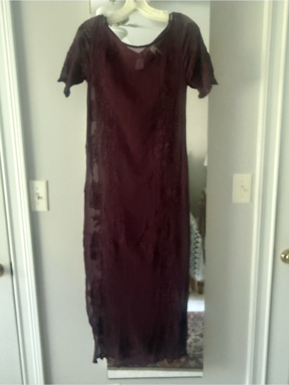 Sundance sheer Lace Maxi Dress -size M